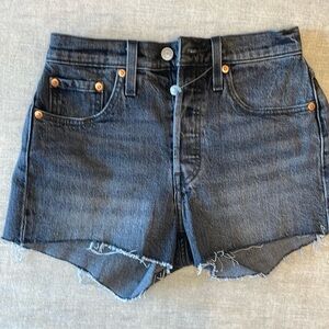 Levi’s 501 black denim shorts